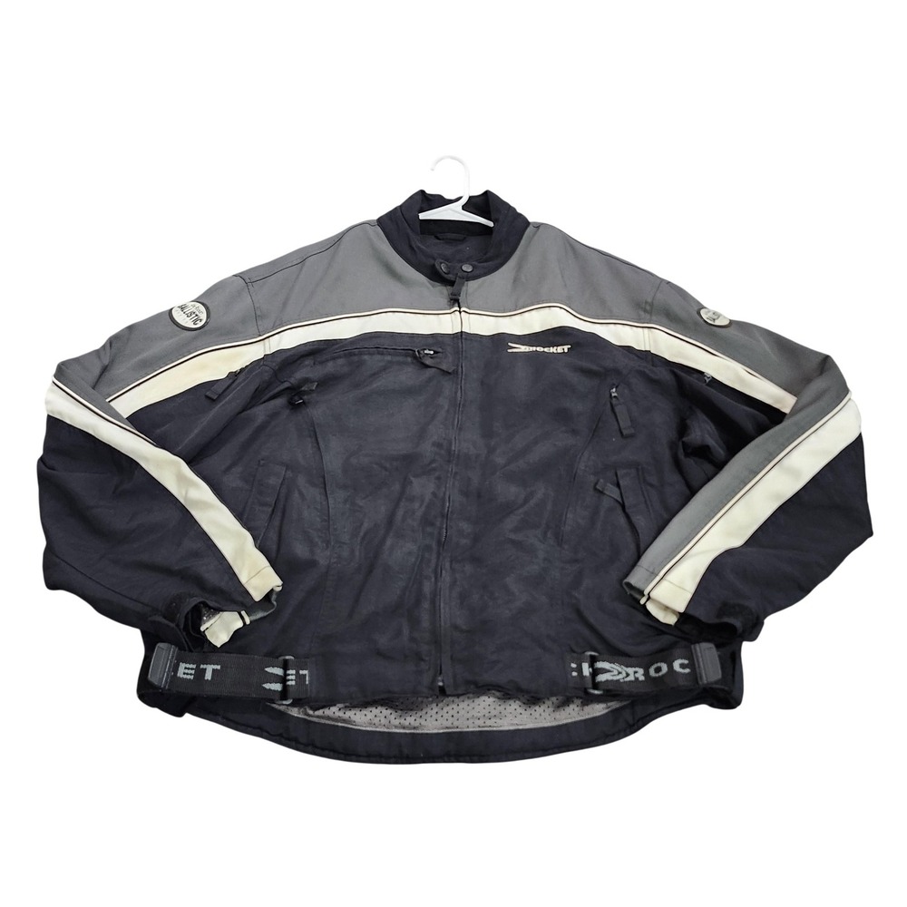 Joe Rocket Ballistic Series Jacket Mens 2XL Black Motorcycle Full Zip Riding